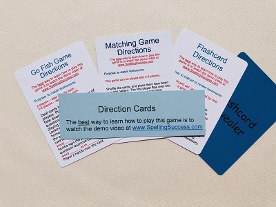 Homonym Games direction cards