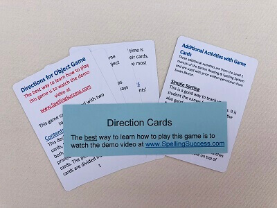 Level 1 Object Game direction cards