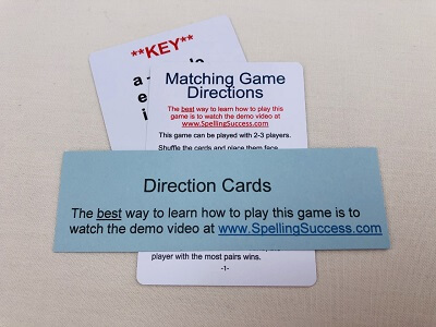 Level 2 Short Vowel Game Direction cards