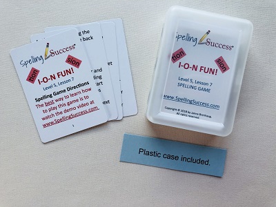 Level 5 I-O-N fun Spelling Game in plastic case