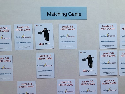Level 5-8 Prefix Game white cards on how to play matching with this game